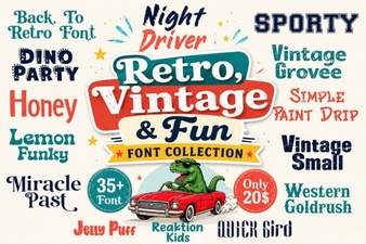 Retro Vintage Fun Fonts for Creative Design Projects