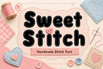 Sweet Stitch Font for Creative Handmade Design Projects